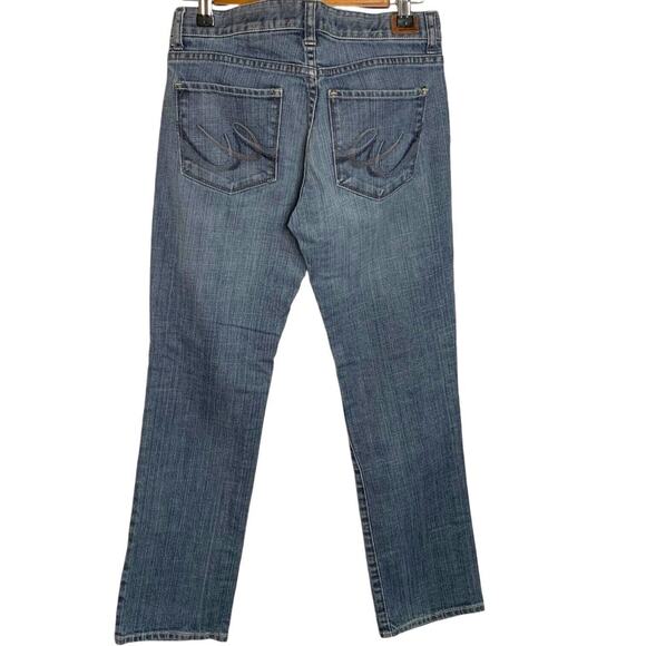Express Jeans Women's Size 4 Curvy Straight Leg Embroidered Americana 27" Inseam - Picture 2 of 8